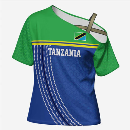 Custom Cicket African Tanzania Cross Shoulder Shirt The Cows Tanzania Pattern