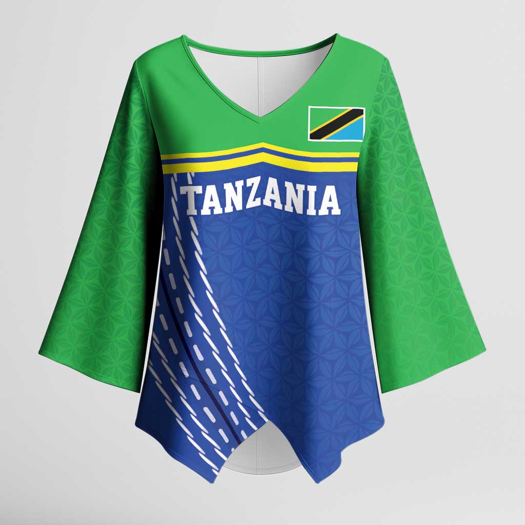 Custom Cicket African Tanzania Kimono Sleeve Blouse The Cows Tanzania Pattern