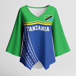 Custom Cicket African Tanzania Kimono Sleeve Blouse The Cows Tanzania Pattern