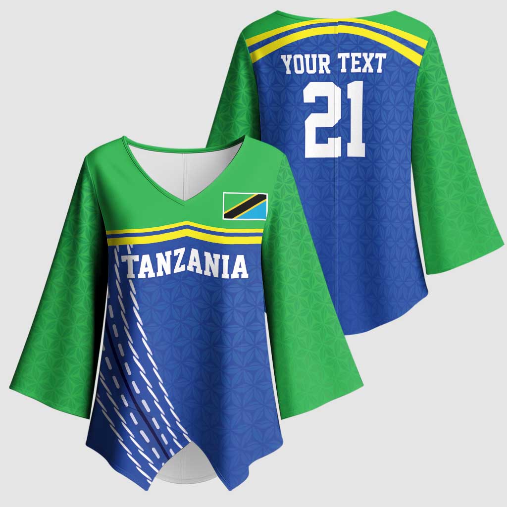 Custom Cicket African Tanzania Kimono Sleeve Blouse The Cows Tanzania Pattern