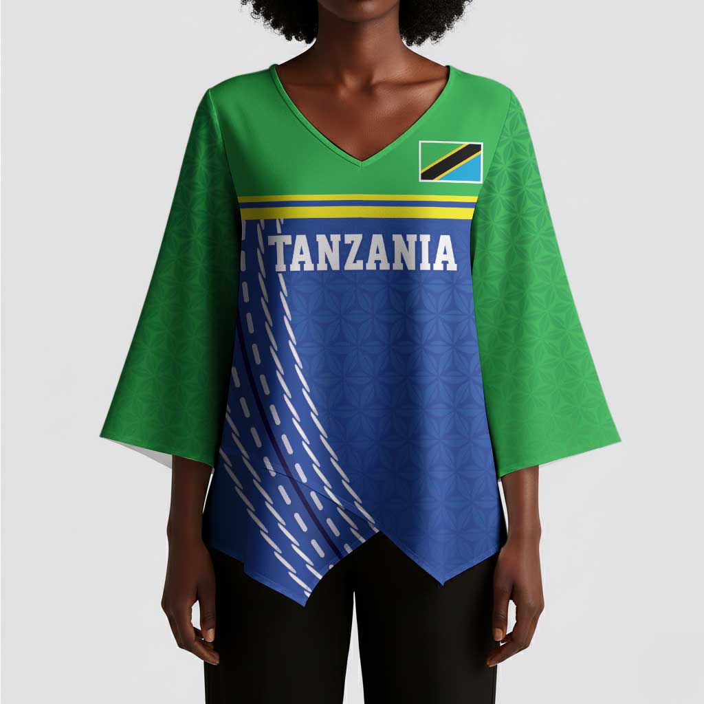 Custom Cicket African Tanzania Kimono Sleeve Blouse The Cows Tanzania Pattern
