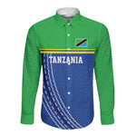 Custom Cicket African Tanzania Long Sleeve Button Shirt The Cows Tanzania Pattern - African Pride