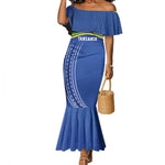 Custom Cicket African Tanzania Mermaid Dress The Cows Tanzania Pattern - African Pride
