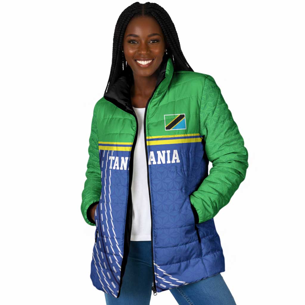 Custom Cicket African Tanzania Padded Jacket The Cows Tanzania Pattern