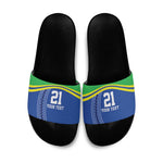 Custom Cicket African Tanzania Slide Sandals The Cows Tanzania Pattern