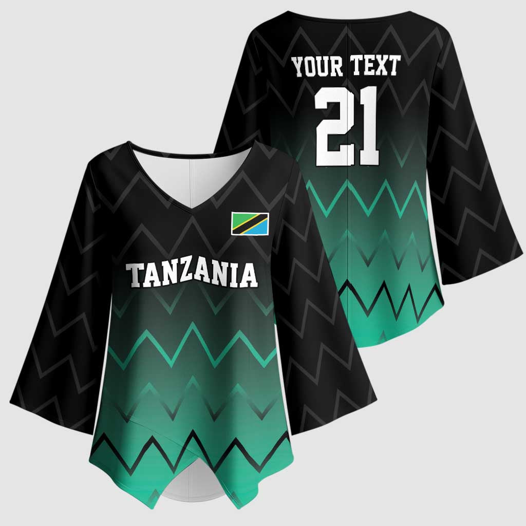 Custom Football African Tanzania Kimono Sleeve Blouse Retro 2023-24 Tanzania History