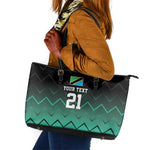 Custom Football African Tanzania Leather Tote Bag Retro 2023-24 Tanzania History - African Pride