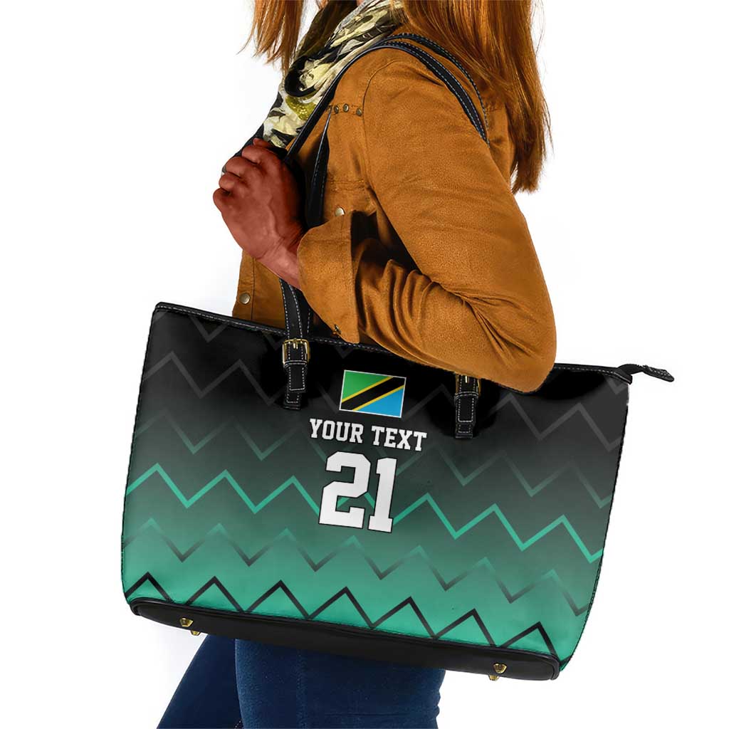 Custom Football African Tanzania Leather Tote Bag Retro 2023-24 Tanzania History - African Pride