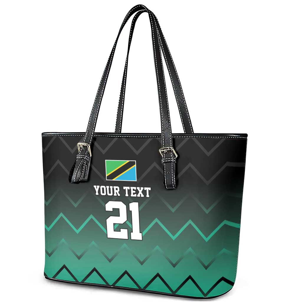 Custom Football African Tanzania Leather Tote Bag Retro 2023-24 Tanzania History - African Pride