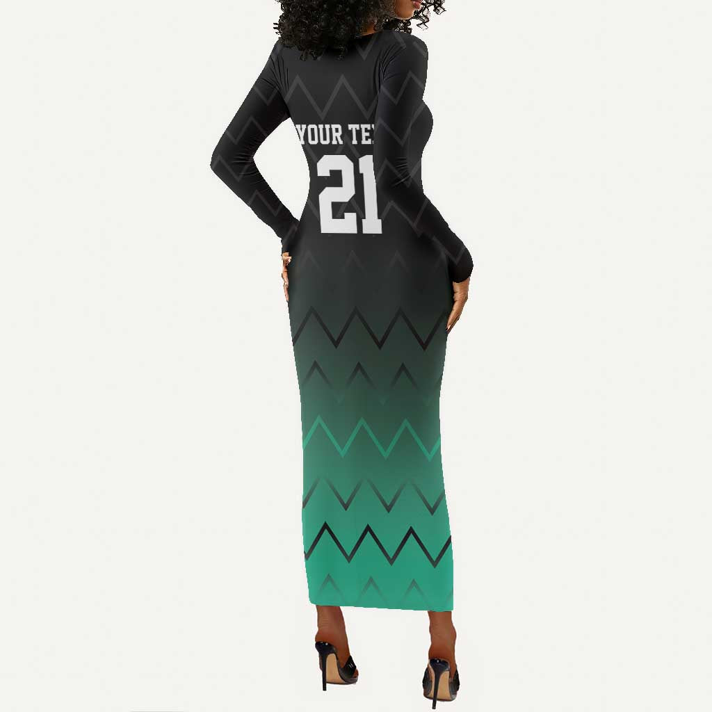 Custom Football African Tanzania Long Sleeve Bodycon Dress Retro 2023-24 Tanzania History - African Pride