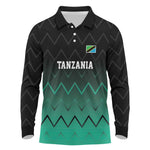 Custom Football African Tanzania Long Sleeve Polo Shirt Retro 2023-24 Tanzania History - African Pride