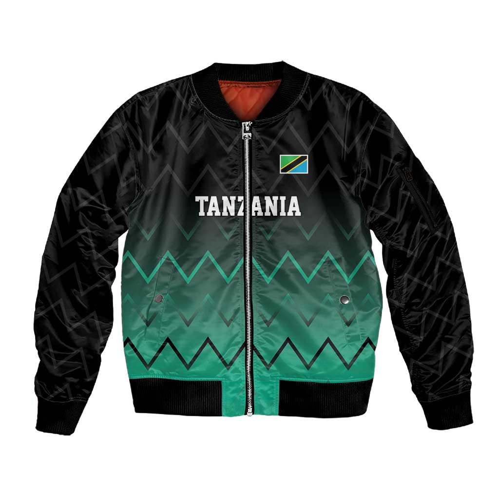 Custom Football African Tanzania Sleeve Zip Bomber Jacket Retro 2023-24 Tanzania History - African Pride