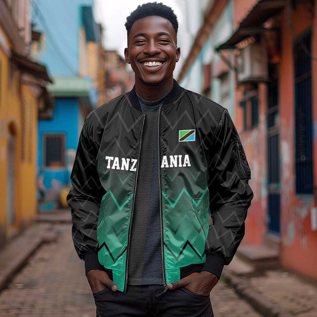 Custom Football African Tanzania Sleeve Zip Bomber Jacket Retro 2023-24 Tanzania History - African Pride