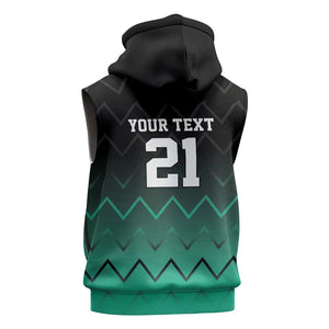 Custom Football African Tanzania Sleeveless Zip Hoodie Retro 2023-24 Tanzania History - African Pride