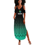 Custom Football African Tanzania Summer Maxi Dress Retro 2023-24 Tanzania History - African Pride