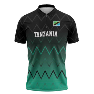 Custom Football African Tanzania Zipper Polo Shirt Retro 2023-24 Tanzania History