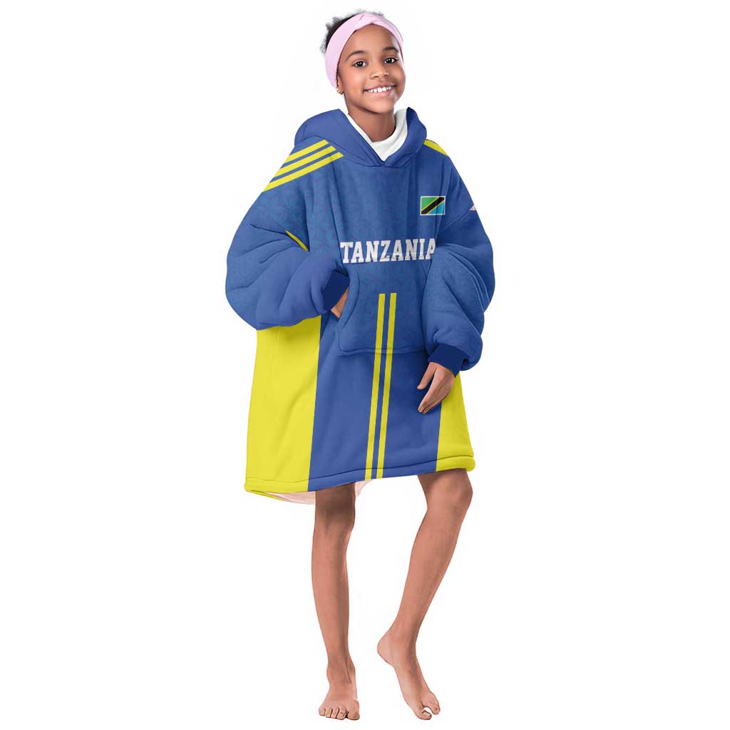 Custom Football African Tanzania Kid Wearable Blanket Hoodie Taifa Stars Go Champion - African Pride