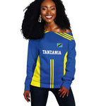 Custom Football African Tanzania Off Shoulder Sweater Taifa Stars Go Champion - African Pride