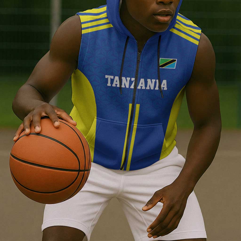 Custom Football African Tanzania Sleeveless Zip Hoodie Taifa Stars Go Champion - African Pride