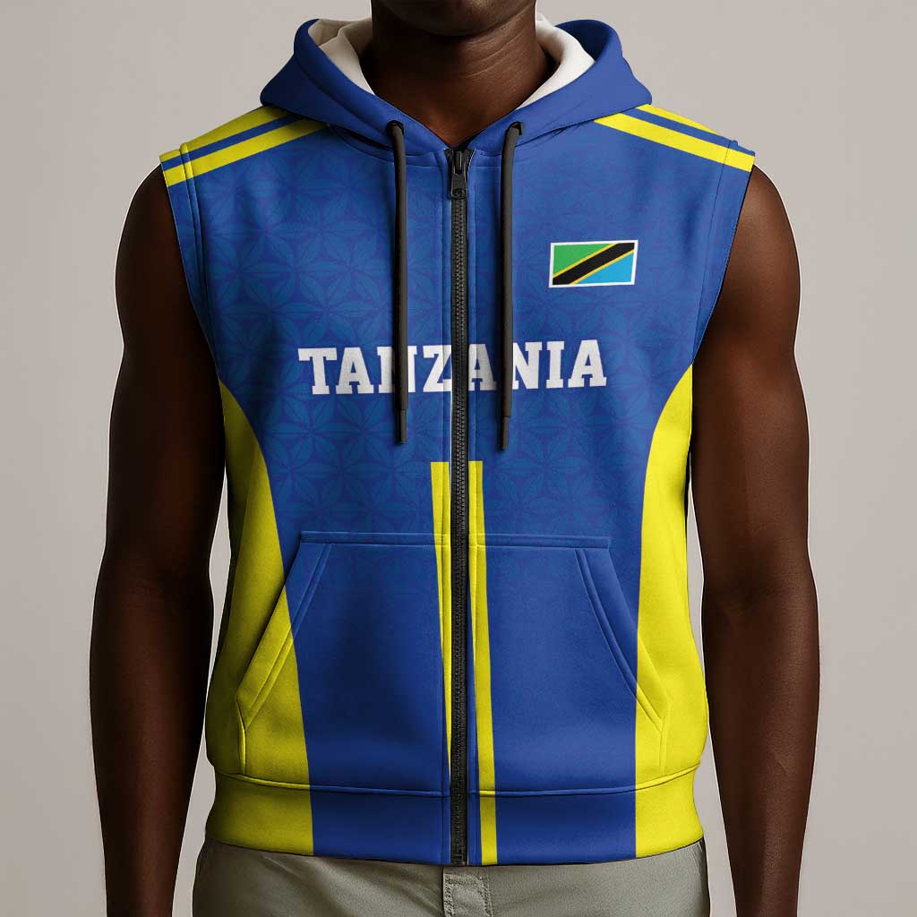 Custom Football African Tanzania Sleeveless Zip Hoodie Taifa Stars Go Champion - African Pride