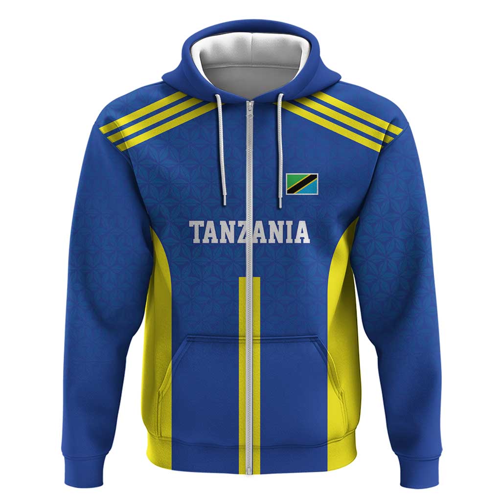 Custom Football African Tanzania Zip Hoodie Taifa Stars Go Champion - African Pride