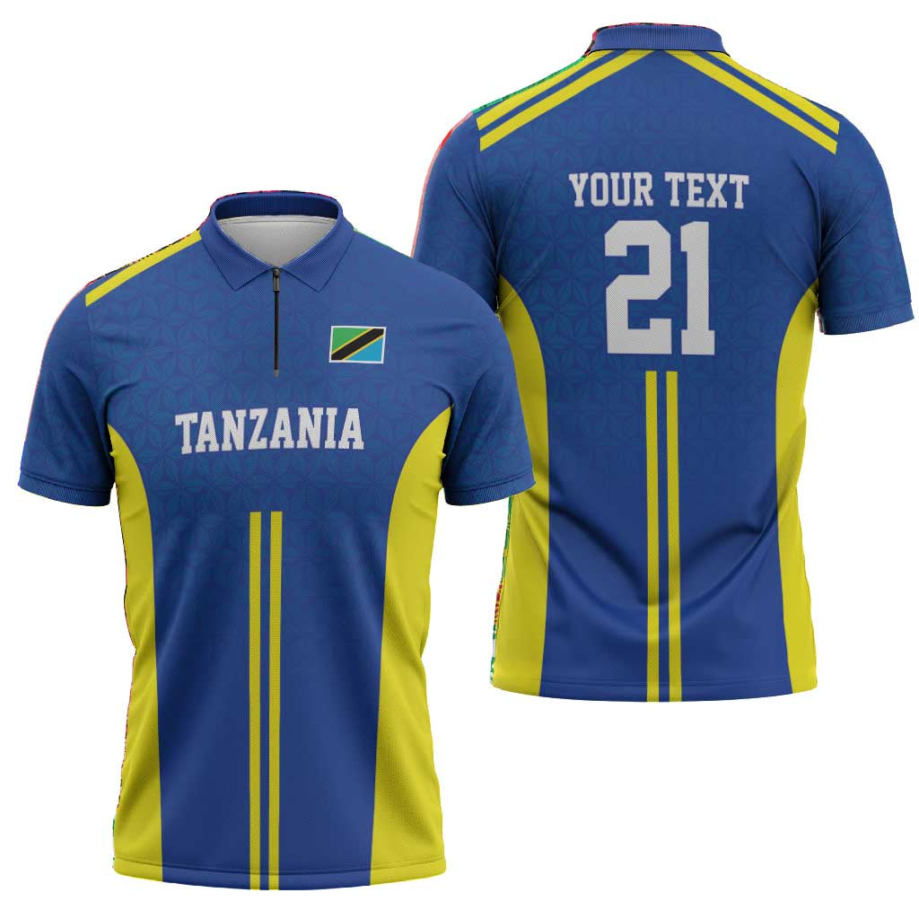 Custom Football African Tanzania Zipper Polo Shirt Taifa Stars Go Champion