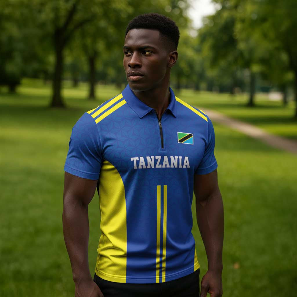Custom Football African Tanzania Zipper Polo Shirt Taifa Stars Go Champion