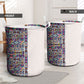 African Ndebele Art Patterns Laundry Basket Beige Half Style