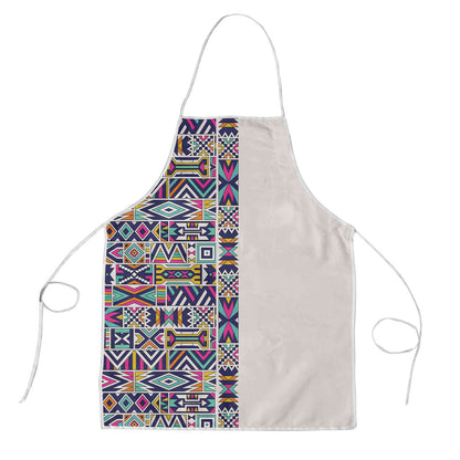 African Ndebele Art Patterns Apron Beige Half Style