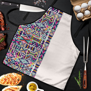 African Ndebele Art Patterns Apron Beige Half Style