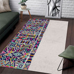 African Ndebele Art Patterns Area Rug Beige Half Style