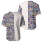 African Ndebele Art Patterns Baseball Jersey Beige Half Style