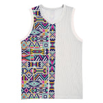 African Ndebele Art Patterns Basketball Jersey Beige Half Style