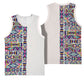 African Ndebele Art Patterns Basketball Jersey Beige Half Style