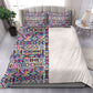 African Ndebele Art Patterns Bedding Set Beige Half Style