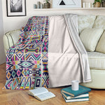 African Ndebele Art Patterns Blanket Beige Half Style