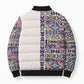 African Ndebele Art Patterns Bomber Puffer Jacket Beige Half Style