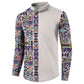 African Ndebele Art Patterns Button Sweatshirt Beige Half Style