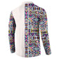 African Ndebele Art Patterns Button Sweatshirt Beige Half Style