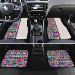 African Ndebele Art Patterns Car Mats Beige Half Style