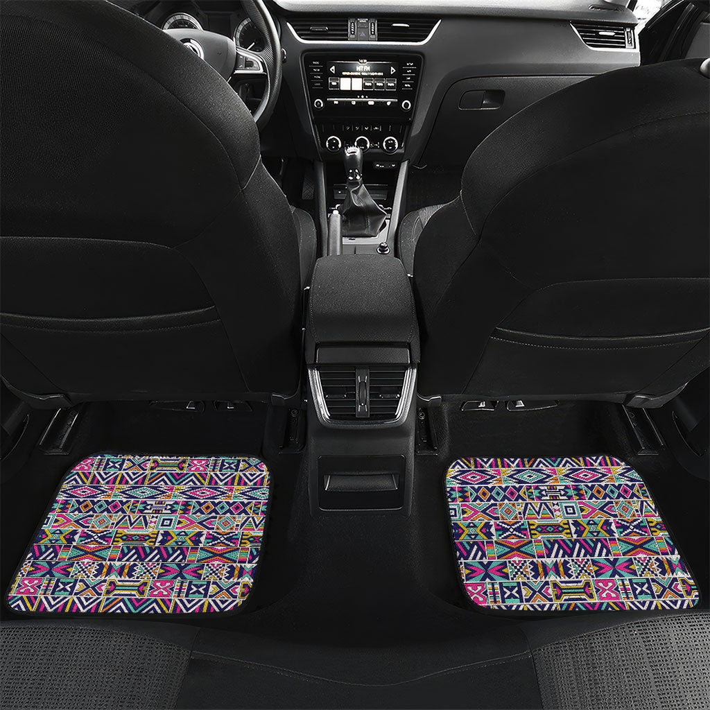 African Ndebele Art Patterns Car Mats Beige Half Style