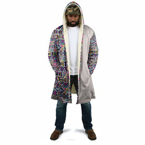African Ndebele Art Patterns Cloak Beige Half Style