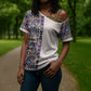 African Ndebele Art Patterns Cross Shoulder Shirt Beige Half Style