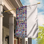 African Ndebele Art Patterns Garden Flag Beige Half Style