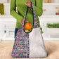 African Ndebele Art Patterns Grocery Bag Beige Half Style