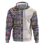 African Ndebele Art Patterns Hoodie Beige Half Style