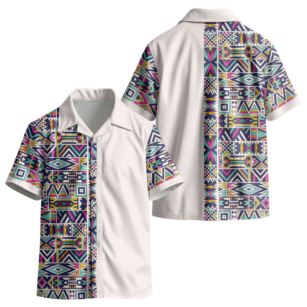 African Ndebele Art Patterns Kid Hawaiian Shirt Beige Half Style