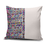 African Ndebele Art Patterns Pillow Cover Beige Half Style
