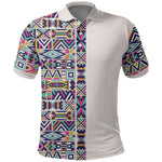 African Ndebele Art Patterns Polo Shirt Beige Half Style
