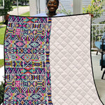 African Ndebele Art Patterns Quilt Beige Half Style